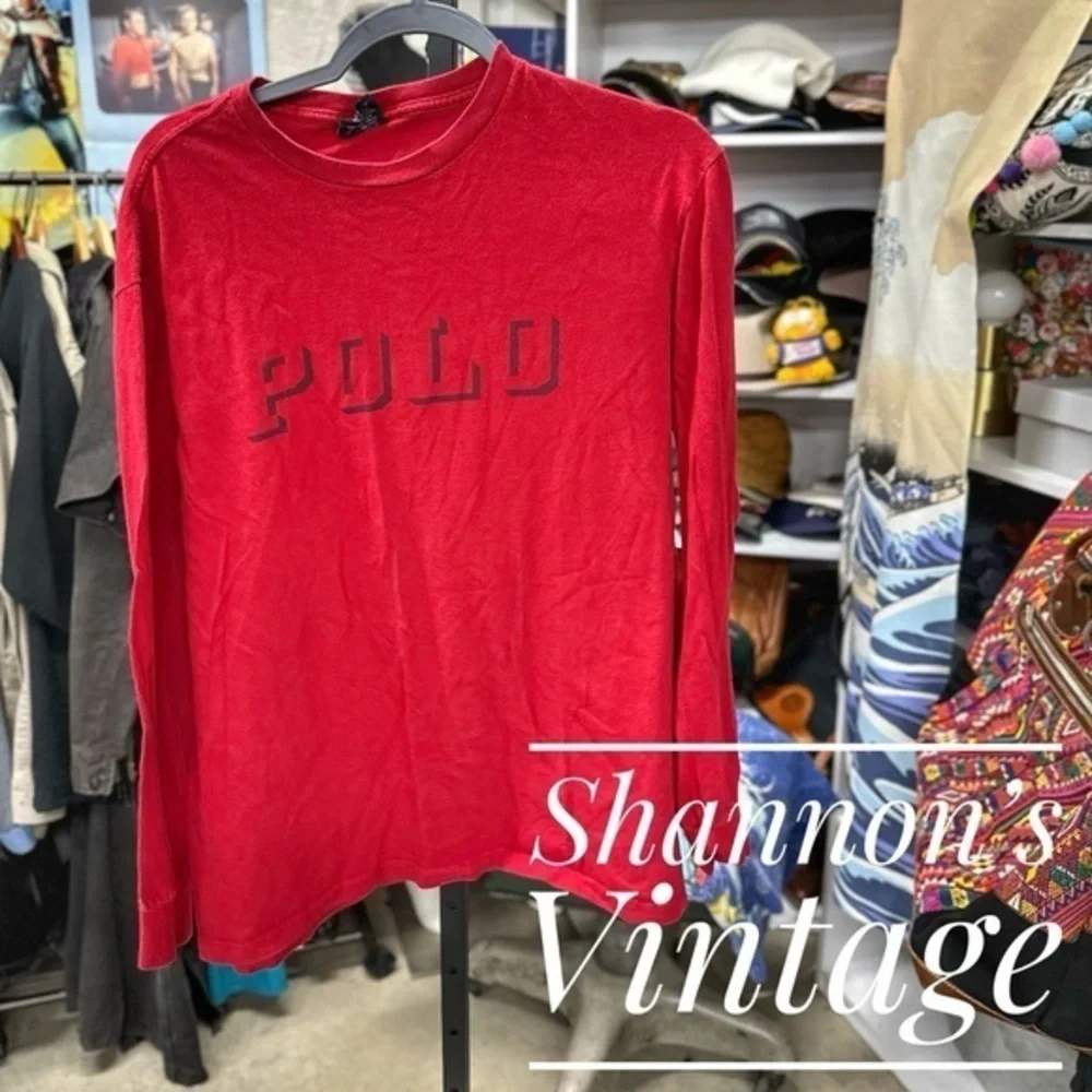 Polo Ralph Lauren VNTG made in USA sz medium spellout tee A51